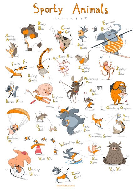 ELX0001 SPORTY ANIMALS Alphabet 2 PLPRUK
