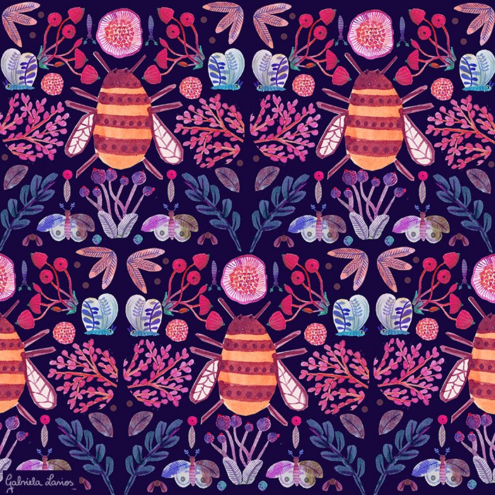 GLA0133 Botanics and Insects pattern TFHRA