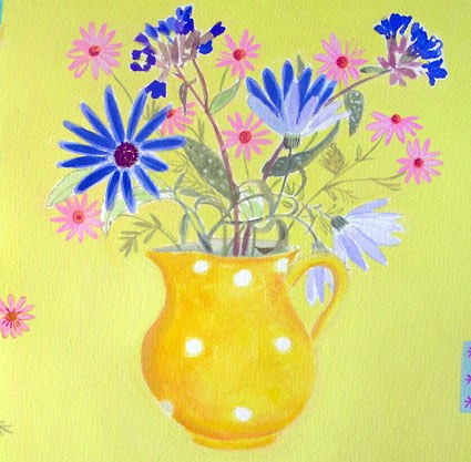 ASK0142YellowJugandPinkDaisiesTFHRA