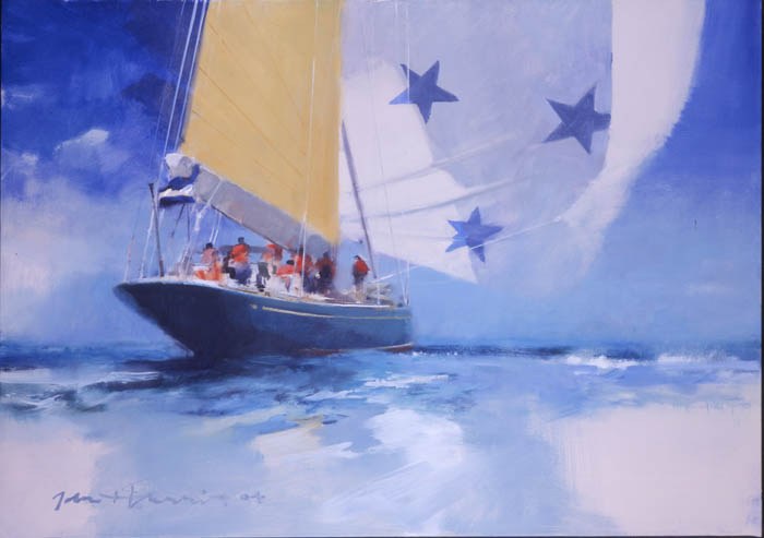 AR AE JHA0340 Endeavour with Spinnaker, oils larger