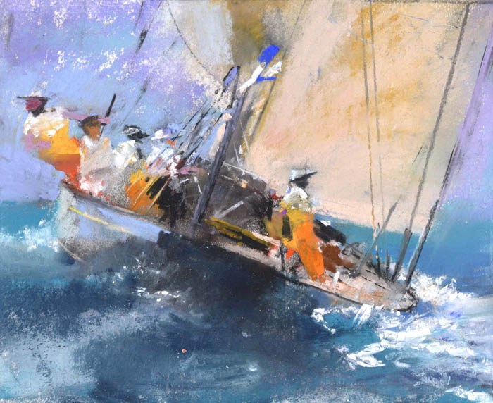 AR AE JHA0349 Racing the J Class, pastel larger PLPR ALisonEldred Y