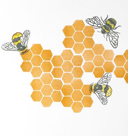 NUS0066 bee rubber stamp copy