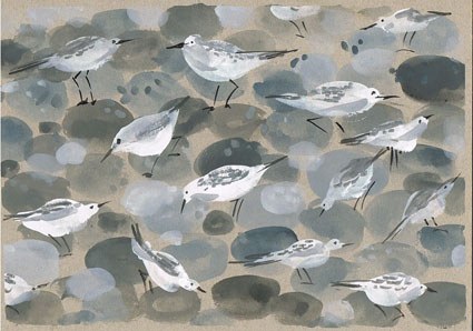 SCD0005 birds and pebbles original painting 2013  PLG