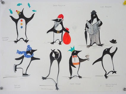 Sarah Campbell SCD0369 Christmas penguins