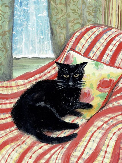 SCD0429Zippy the black cat, painting