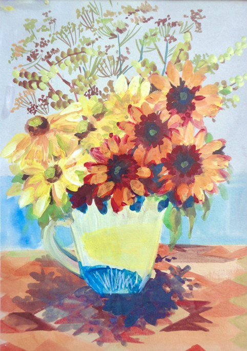 Sarah Campbell SCD0521 sunflowers in a jug