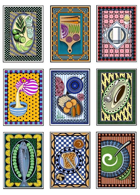 Nine Foodie cards