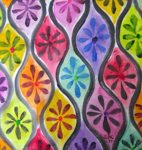 SCD0179 handpainted silk hankie