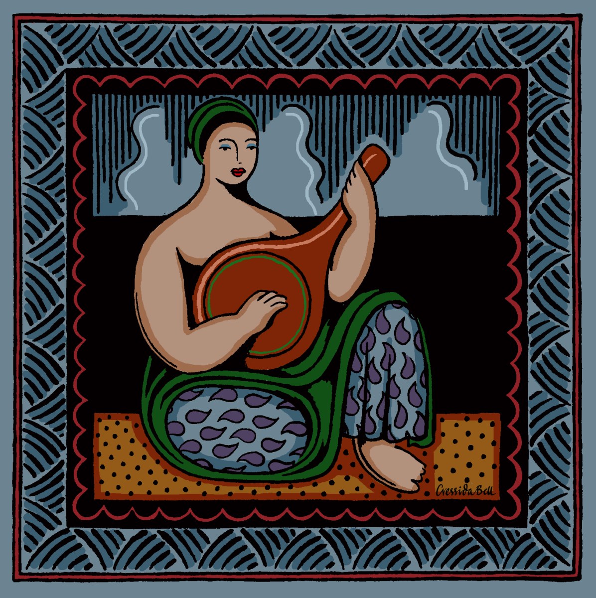 Cressida Bell CIB0314Woman & Mandolin colour