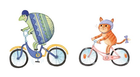 Kristyna Litten AR KRL0219 Tortoise and cat  bikes