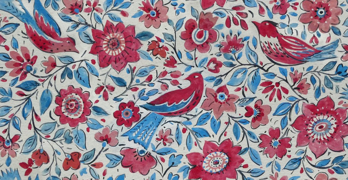 Sarah Campbell SCD0653 birdsong half drop repeat