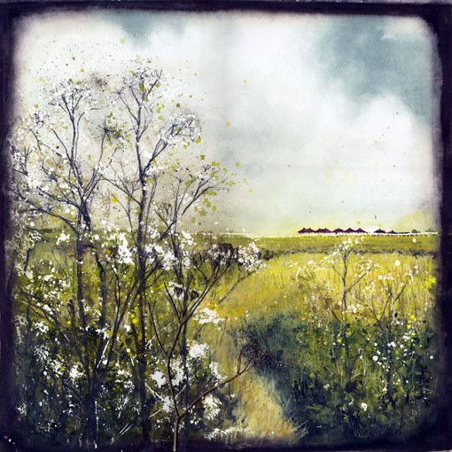 ALC0042 A Cow Parsley and Houses-Alison Clements