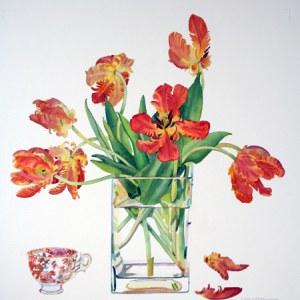 WIN0050parrottulipsandteacupPLGX PLPRLE