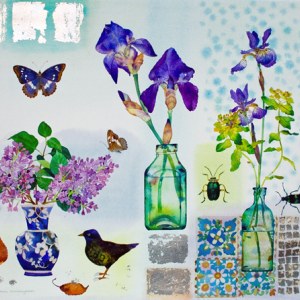 WIN0134irises, lilac and birdTFHRA Y