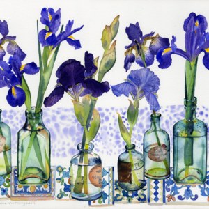 WIN0135 Irises in bottlesPLG PLPRLE Y