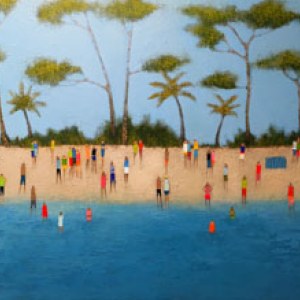 EBR0235 palm beach.acrylic on wood.65x100cm