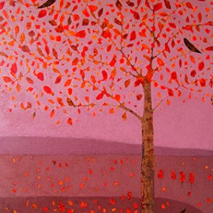 EBR0030 orange leaves.acrylic PLGX Y