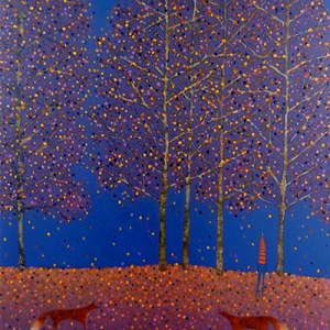 EBR0028 night foxes.acrylic Y