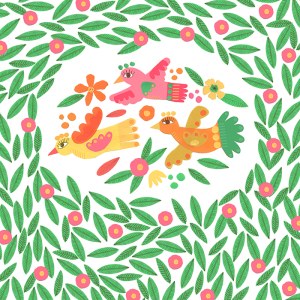 GLA0022 Birds Among Leaves PD
