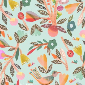GLA0058 details Floral and birds print gabrielalarios