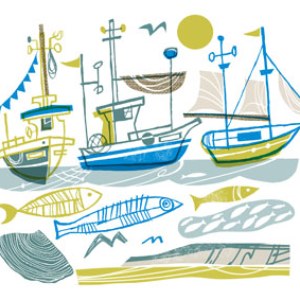 Gillian Martin GMA0179 FISHING BOATS