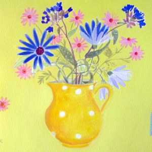 ASK0142YellowJugandPinkDaisiesTFHRA