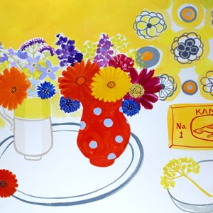 ASK0560 A YellowBirdAndSummerDaisiesTFHRA Y