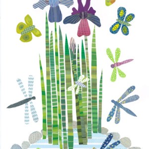 JRB0122dragonflies and irisTFHRA Y