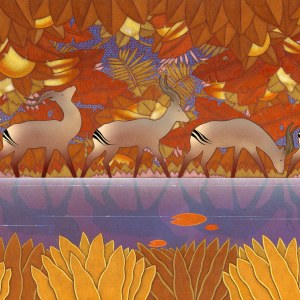 AR JTW0028 Deers in Autumn Y