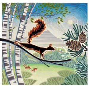 JTW0080 perky squirrel PLG artists cards Y