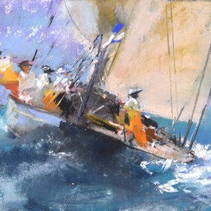 AR AE JHA0349 Racing the J Class, pastel larger PLPR ALisonEldred Y