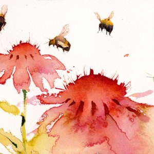 KAT0321 bumblebees&flowers PLG