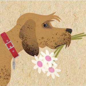 LPA0131 Dogs & flowers Y