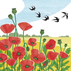 LPA0134 Poppy field & swallows PLCAL PLGEXUKNXWW PLMOB.
