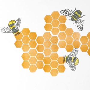 NUS0066 bee rubber stamp copy