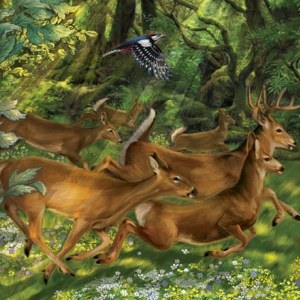 PAT0411 British Wildlife 1 Deer Running copy
