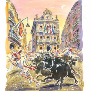 AR PCX0097 Bull running Pamplona