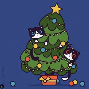 WLS0258 Christmas tree cats