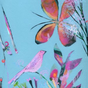 TFL0378 blue feather pink YH