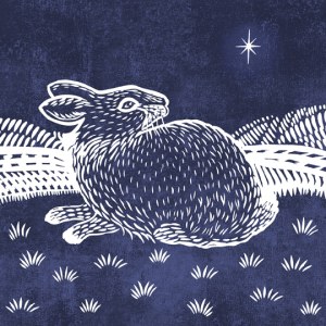 VG0847 Christmas rabbit lino PLGX