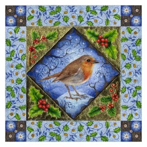 VG1018  B PGmistletoe robin Christmas card