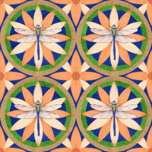 VG0848C  full repeat dragonfly mandala PD