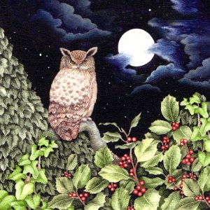 Valerie Greeley VG1101 TFHRA  B Winter moon with owl Square