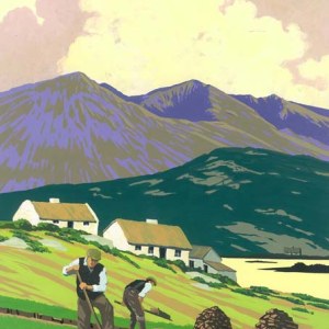 BRS0039 Peat cutters under the Malgillycuddy's Reeks PLnotecards PLCAL Y