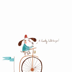 AR ATS0067Dog on a Penny farthing  PL Y