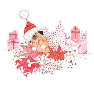 AR ATS0490Christmas Pug PLGUSA Y