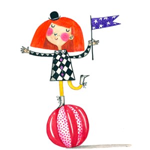 AR ATS0491 circus girl on ball Y