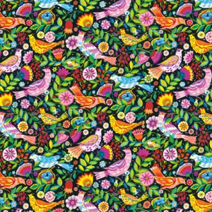 SCD0004 Folk Birds Stitch CC CLEAN MERGE REPEAT FLAT PLG WRP,BK,TIS,ETC