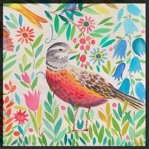 Sarah Campbell SCD0020 DETAIL PHEASANT ON CALICO