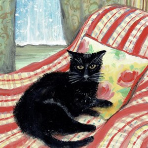 SCD0429Zippy the black cat, painting